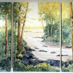 Three By The Sea, (a Triptych),  24X36 each, SOLD